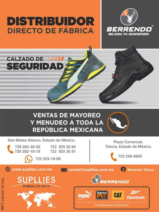 Distribuidor directo de fabrica, calzado de seguridad, ventas de mayoreo y menudeo a toda la Republica Mexicana