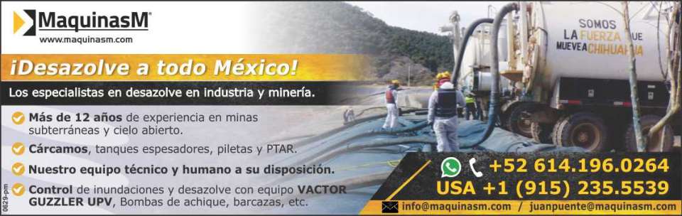 Los especialistas en desazolve en industria y mineria Mas de 12 años de experiencia en minas subterraneas y cielo abierto Carcamos, tanques espesadores, piletas y PTAR Equipo tecnico y humano Los especialistas en desazolve en industria y mineria Mas de 12 años de experiencia en minas subterraneas y cielo abierto Carcamos, tanques espesadores, piletas y PTAR Equipo tecnico y humano