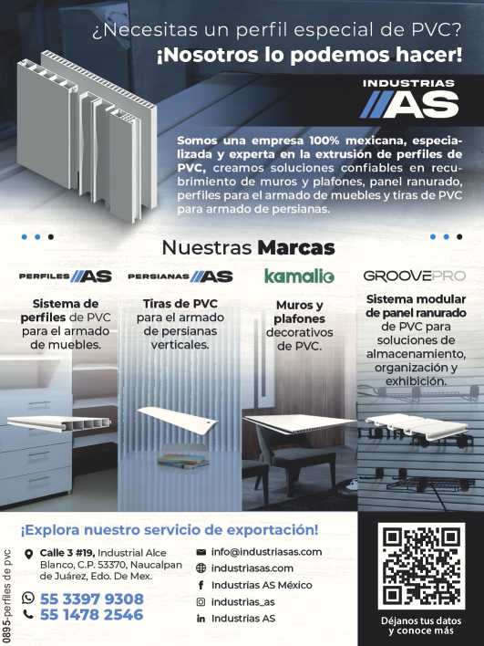 A 100% Mexican company, specializing and expert in the extrusion of PVC profiles, we create reliable solutions for wall and ceiling coverings, and slotted panels. A 100% Mexican company, specializing and expert in the extrusion of PVC profiles, we create reliable solutions for wall and ceiling coverings, and slotted panels.